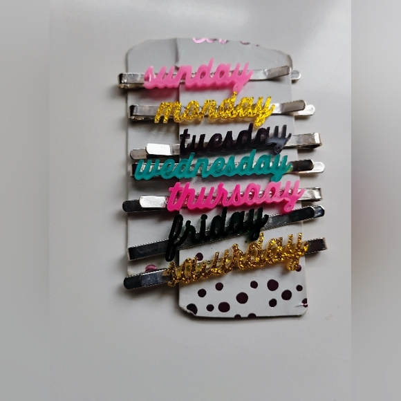 VINTAGE Colorful 'Days of the Week' Hair Pins/Clips Set From The 90's 💁🏼‍♀️ - Picture 5 of 5